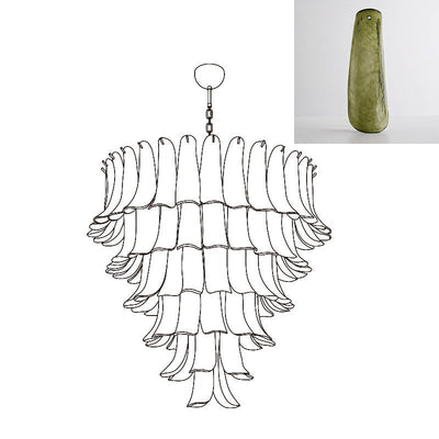 Celiian Chandelier Murano Glass Petals Vintage