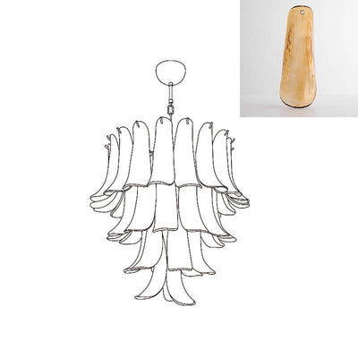 Celiian Chandelier Murano Glass Petals Vintage