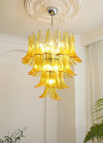 Celiian Chandelier Murano Glass Petals Vintage