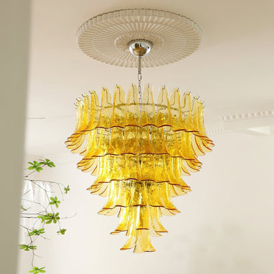 Celiian Chandelier Murano Glass Petals Vintage