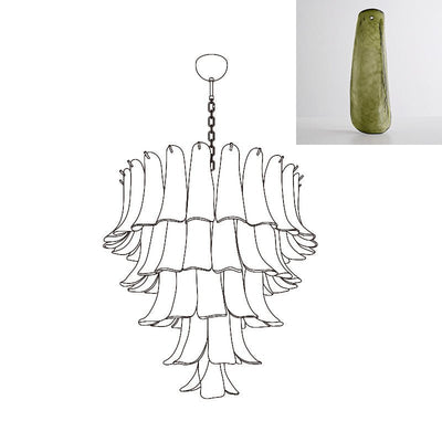 Celiian Chandelier Murano Glass Petals Vintage