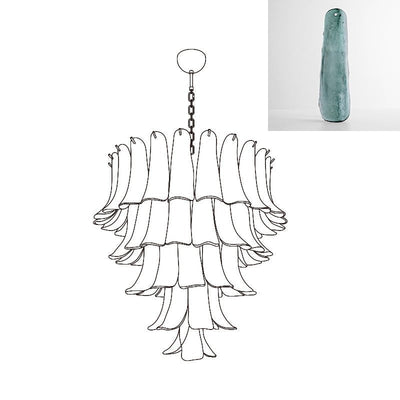 Celiian Chandelier Murano Glass Petals Vintage