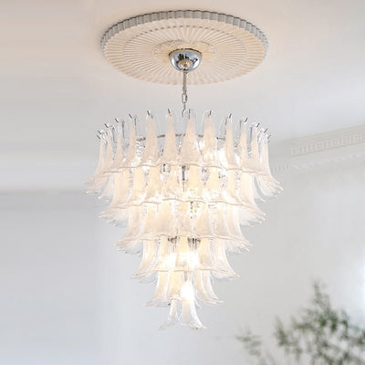 Celiian Chandelier Murano Glass Petals Vintage