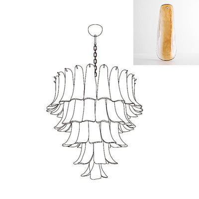 Celiian Chandelier Murano Glass Petals Vintage
