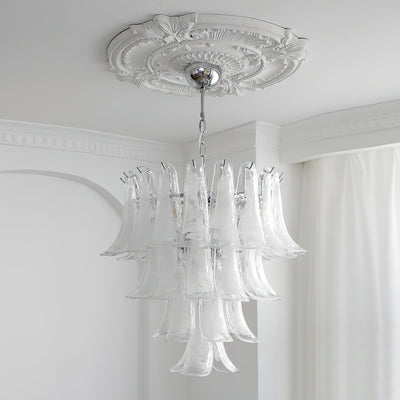 Celiian Chandelier Murano Glass Petals Vintage