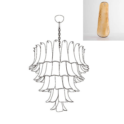 Celiian Chandelier Murano Glass Petals Vintage