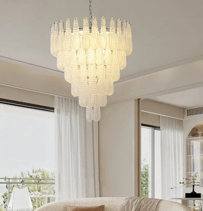 Velerian Chandelier Pinecone Murano Glass Textured Luxury