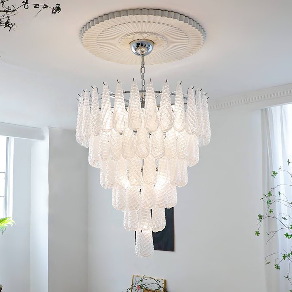 Velerian Chandelier Pinecone Murano Glass Textured Luxury