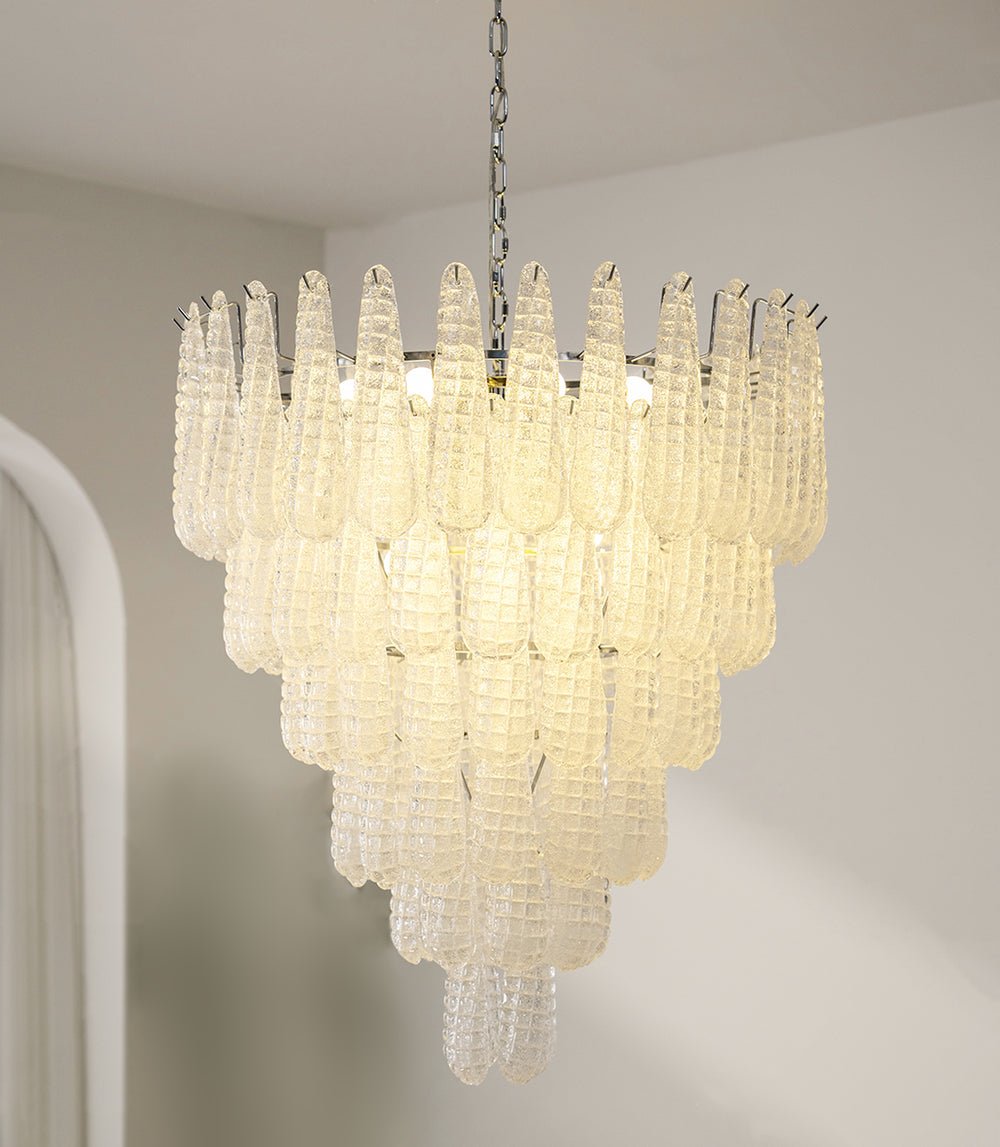Velerian Chandelier Pinecone Murano Glass Textured Luxury