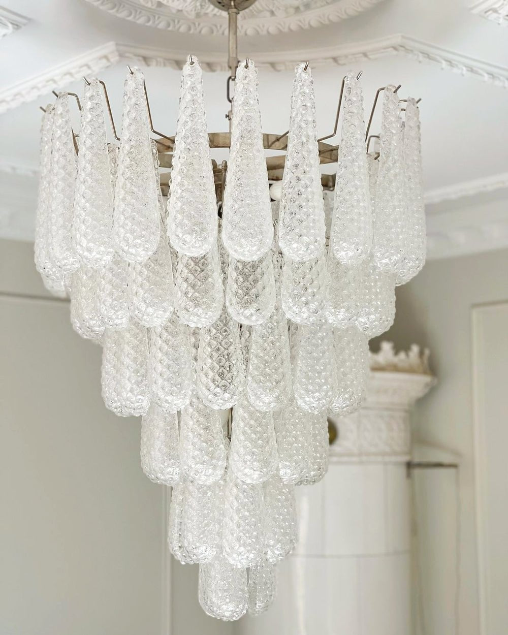 Velerian Chandelier Pinecone Murano Glass Textured Luxury