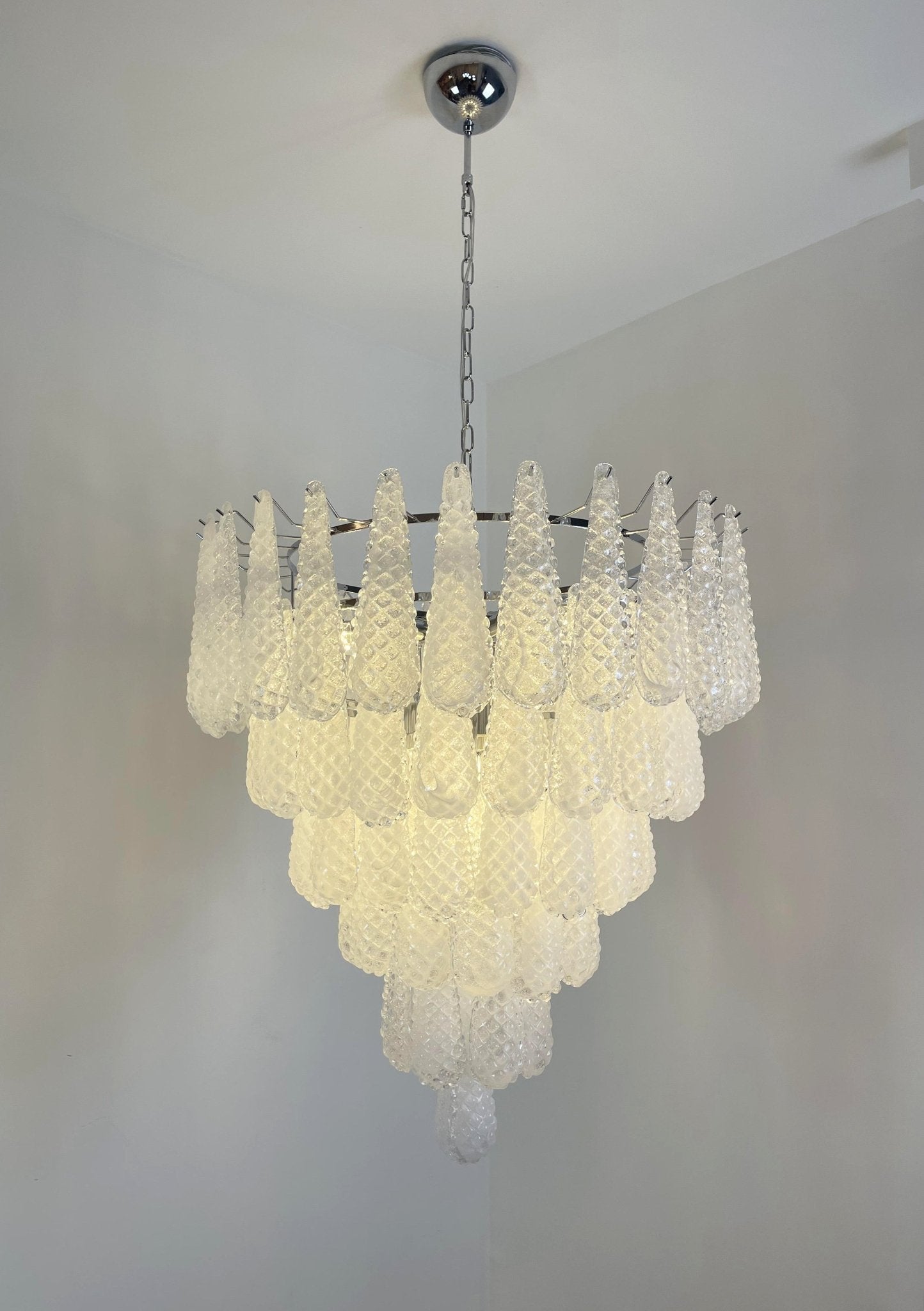 Velerian Chandelier Pinecone Murano Glass Textured Luxury