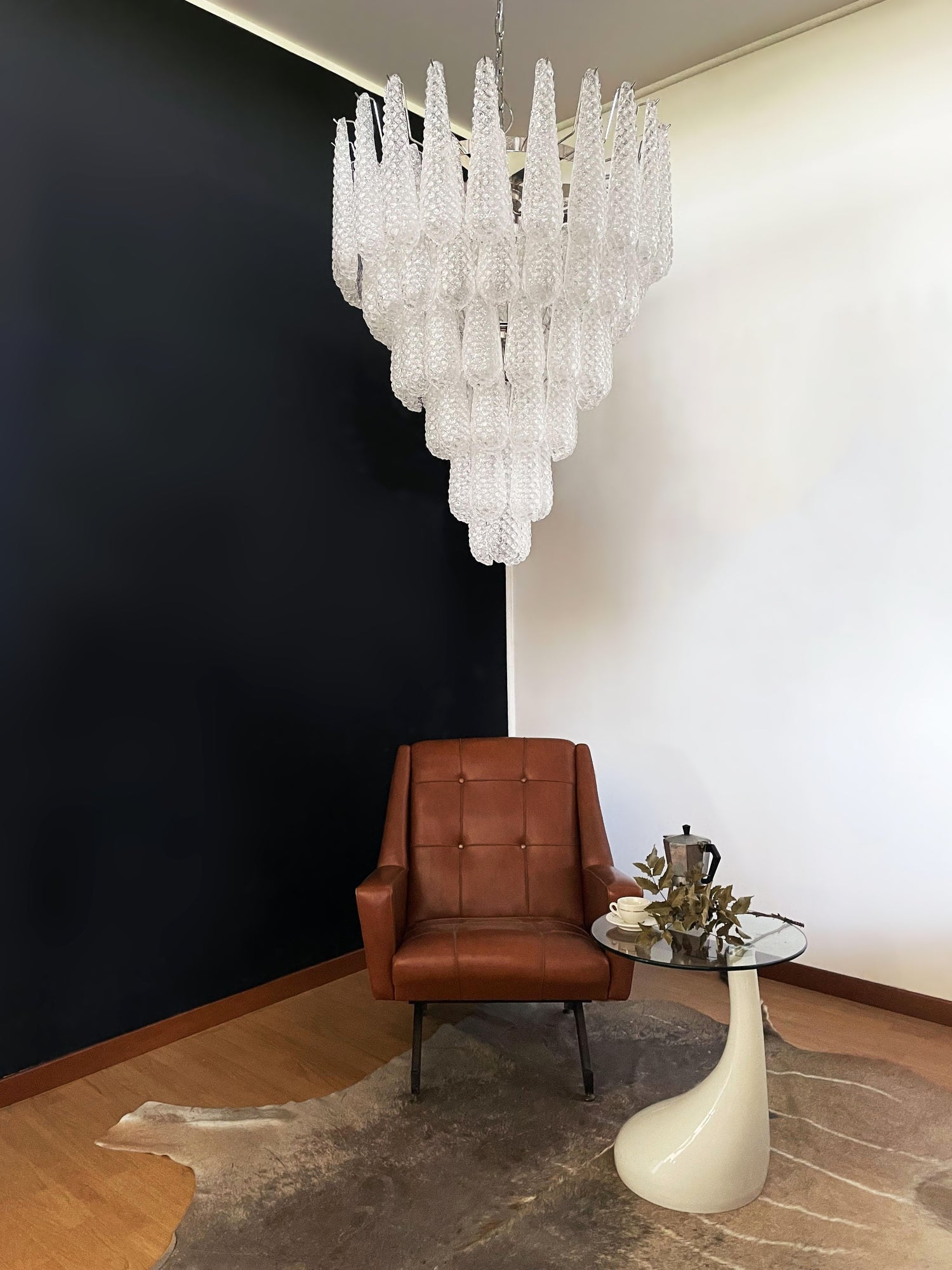 Velerian Chandelier Pinecone Murano Glass Textured Luxury