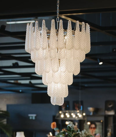 Velerian Chandelier Pinecone Murano Glass Textured Luxury
