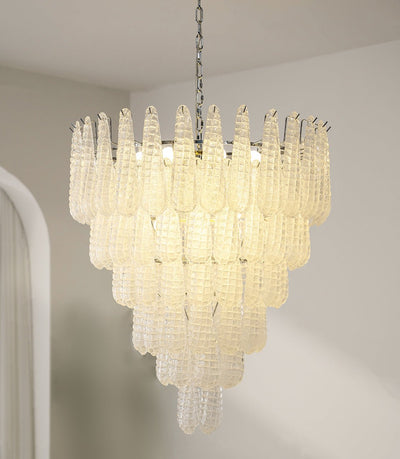 Velerian Chandelier Pinecone Murano Glass Textured Luxury
