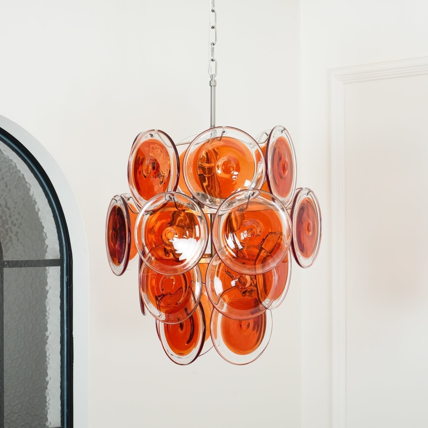 Eiroora Chandelier Murano Orange Glass