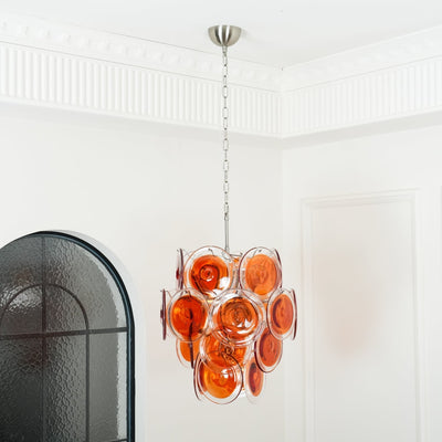 Eiroora Chandelier Murano Orange Glass