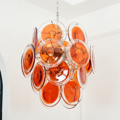Eiroora Chandelier Murano Orange Glass