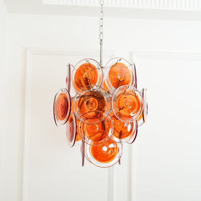 Eiroora Chandelier Murano Orange Glass