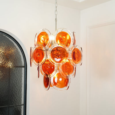 Eiroora Chandelier Murano Orange Glass