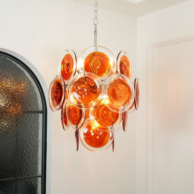 Eiroora Chandelier Murano Orange Glass