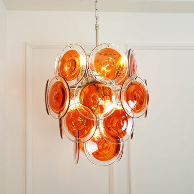 Eiroora Chandelier Murano Orange Glass