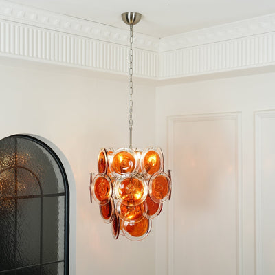 Eiroora Chandelier Murano Orange Glass