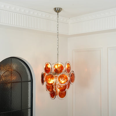 Eiroora Chandelier Murano Orange Glass