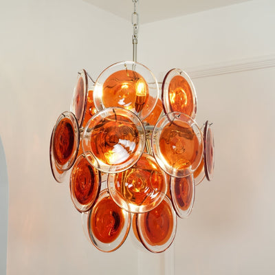 Eiroora Chandelier Murano Orange Glass