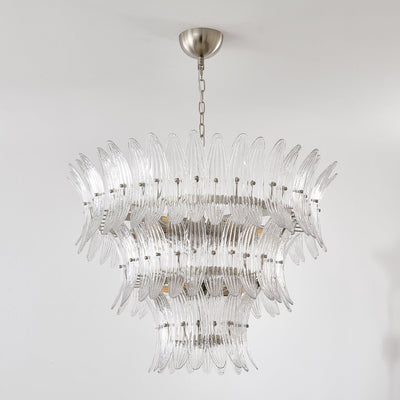 Eirerian Chandelier Murano Glass Palmette Leaf Tiered