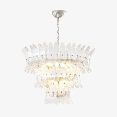 Eirerian Chandelier Murano Glass Palmette Leaf Tiered