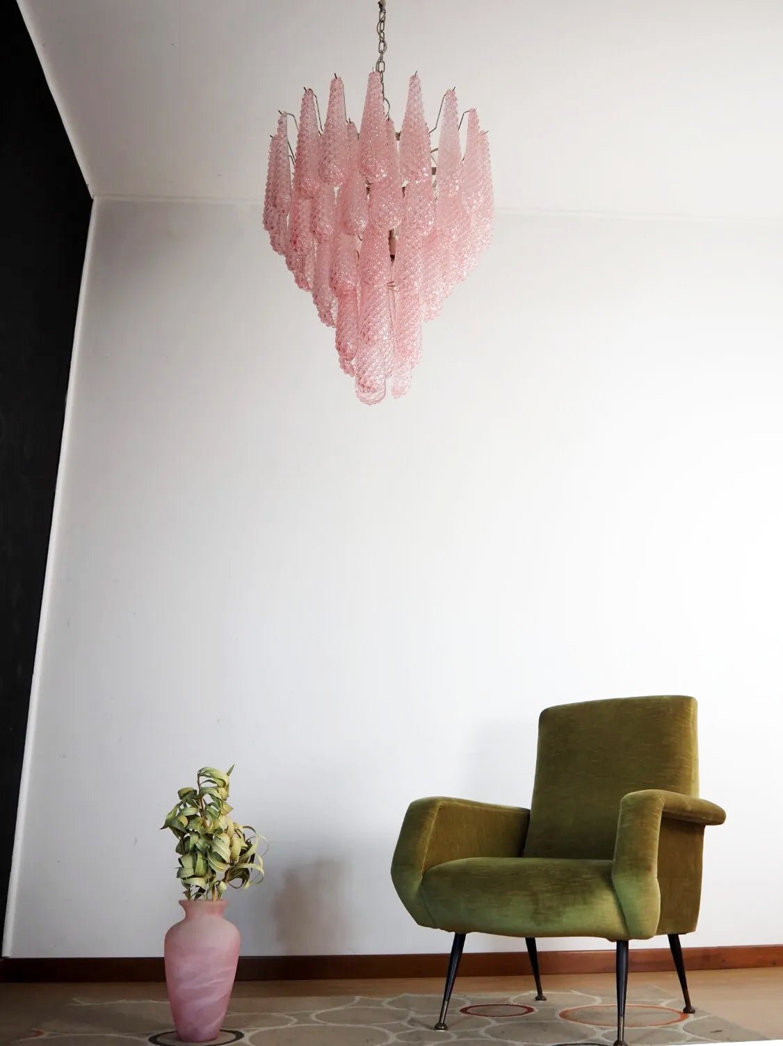 Cirelian Chandelier Pink Dewdrop Cascading Romantic