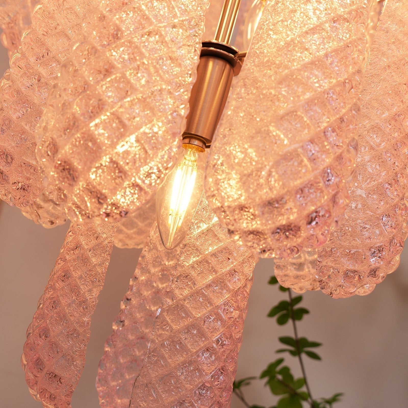Cirelian Chandelier Pink Dewdrop Cascading Romantic