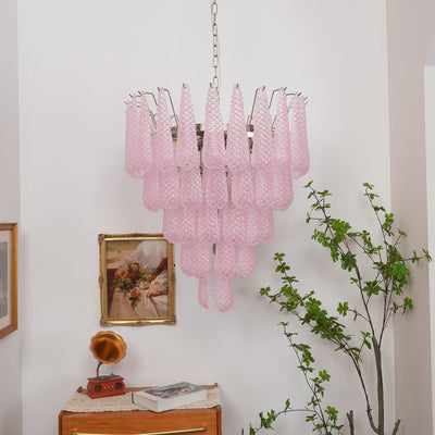 Cirelian Chandelier Pink Dewdrop Cascading Romantic
