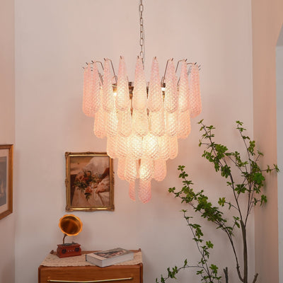 Cirelian Chandelier Pink Dewdrop Cascading Romantic