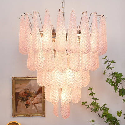 Cirelian Chandelier Pink Dewdrop Cascading Romantic