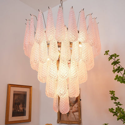 Cirelian Chandelier Pink Dewdrop Cascading Romantic