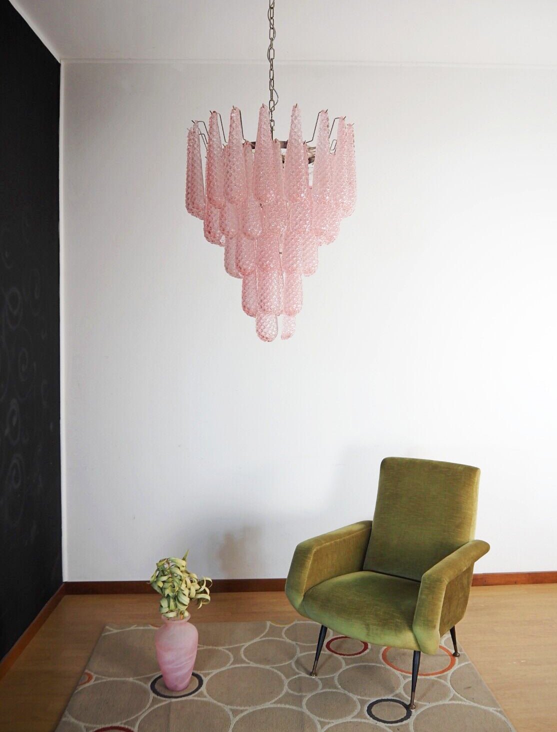 Cirelian Chandelier Pink Dewdrop Cascading Romantic