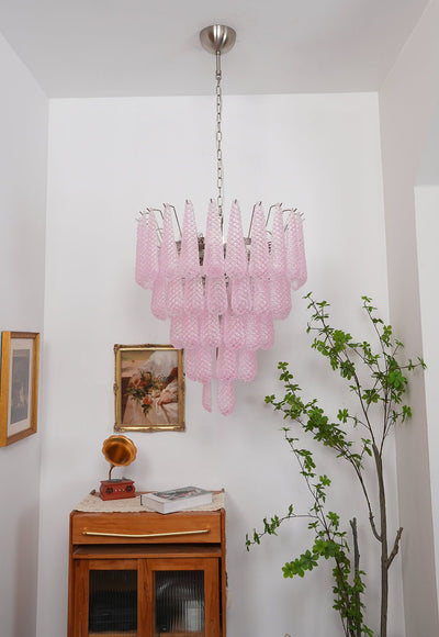 Cirelian Chandelier Pink Dewdrop Cascading Romantic