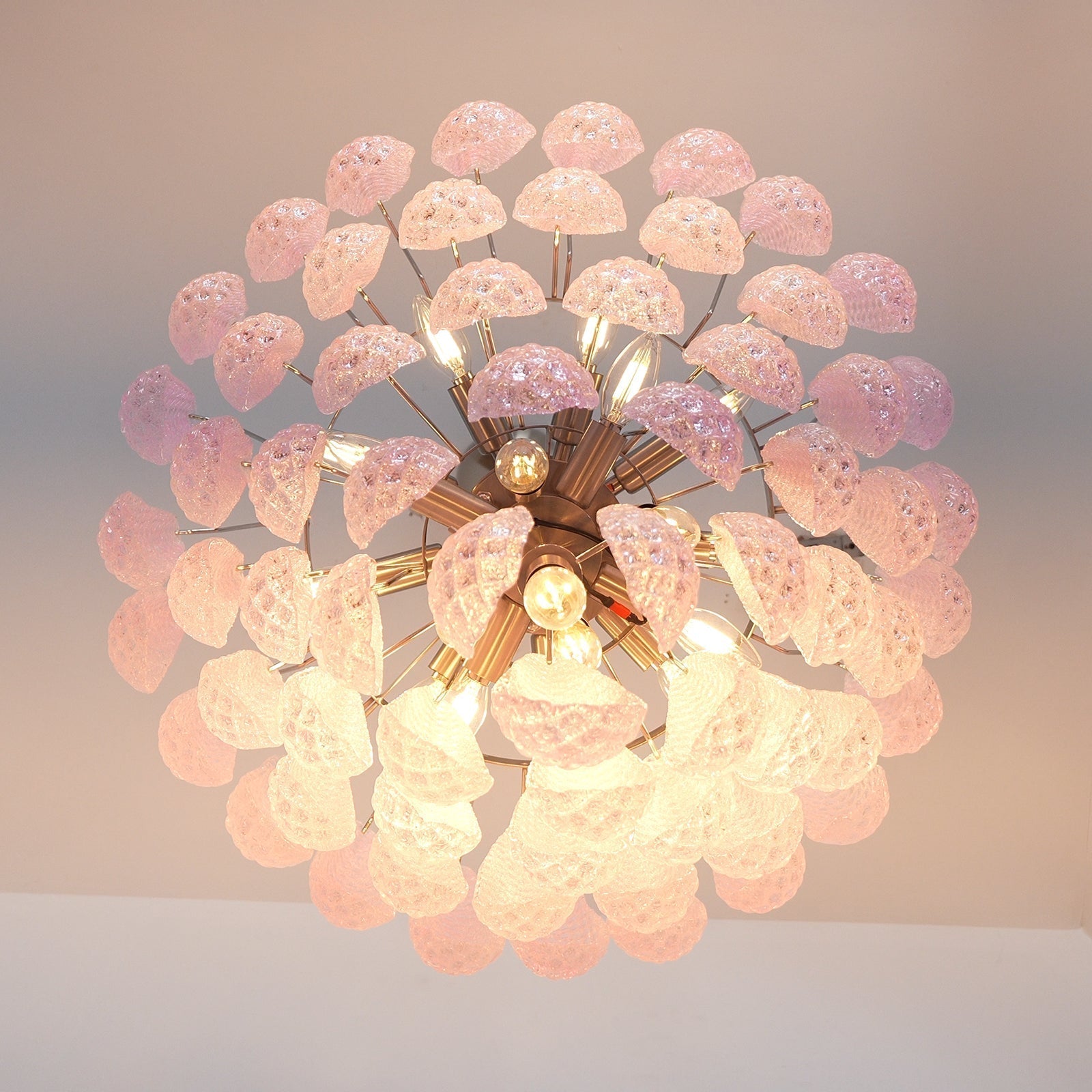 Cirelian Chandelier Pink Dewdrop Cascading Romantic