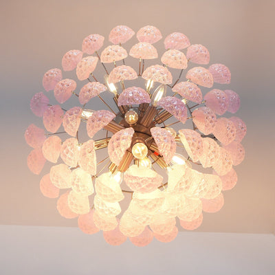 Cirelian Chandelier Pink Dewdrop Cascading Romantic