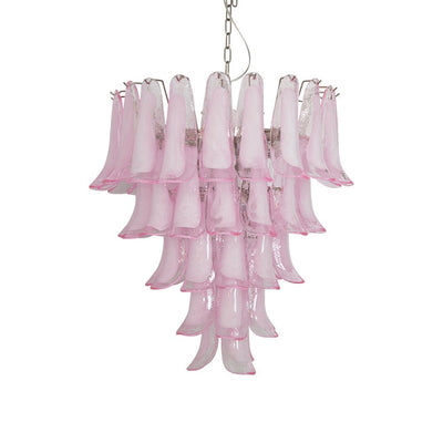 Velorira Chandelier Pink Murano Glass Petals Cascade