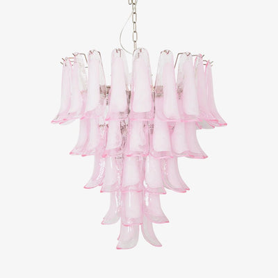 Velorira Chandelier Pink Murano Glass Petals Cascade