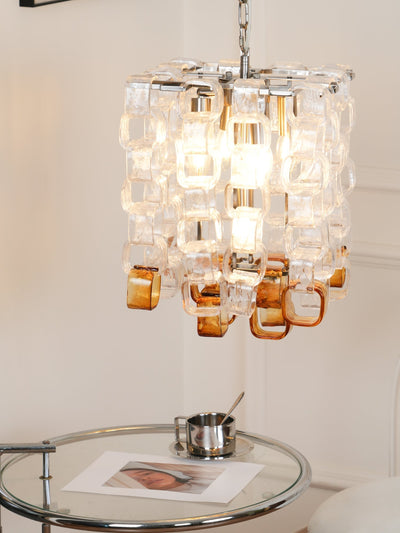 Orielis Chandelier Murano Glass Interlocking Geometric