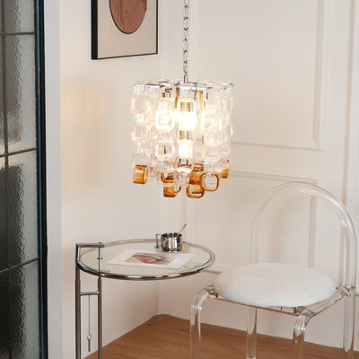 Orielis Chandelier Murano Glass Interlocking Geometric