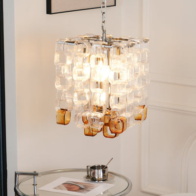 Orielis Chandelier Murano Glass Interlocking Geometric