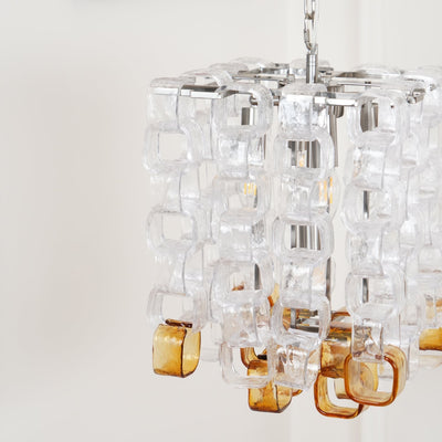 Orielis Chandelier Murano Glass Interlocking Geometric