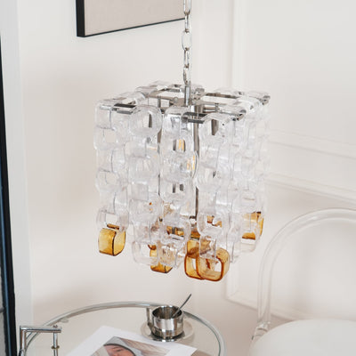 Orielis Chandelier Murano Glass Interlocking Geometric