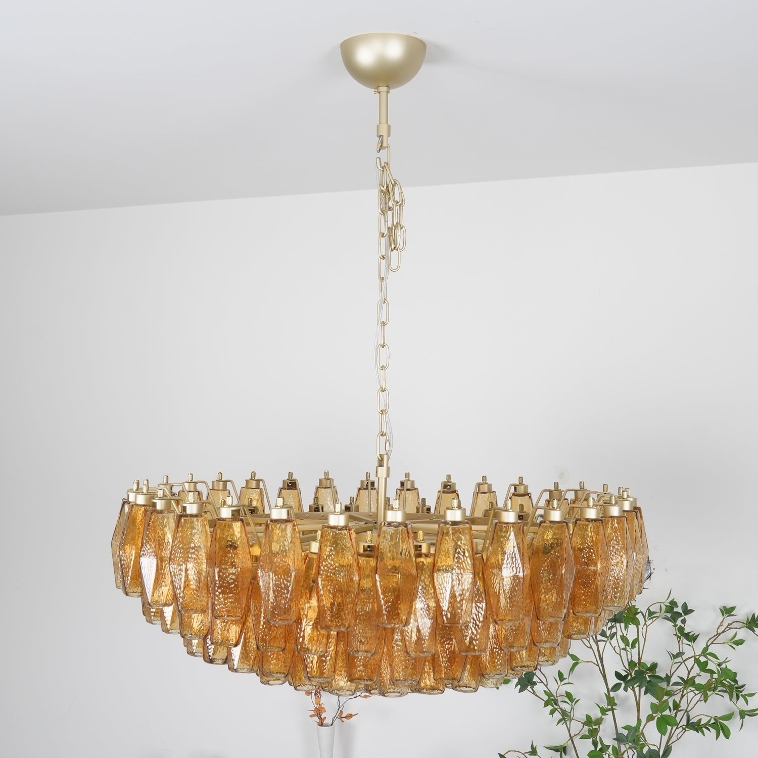 Elaaira Chandelier Amber Layered Oval