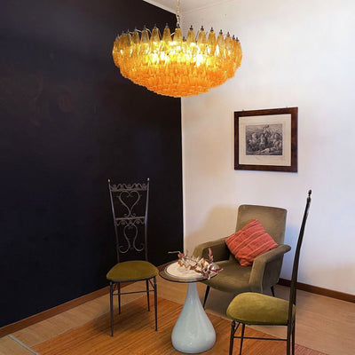 Elaaira Chandelier Amber Layered Oval