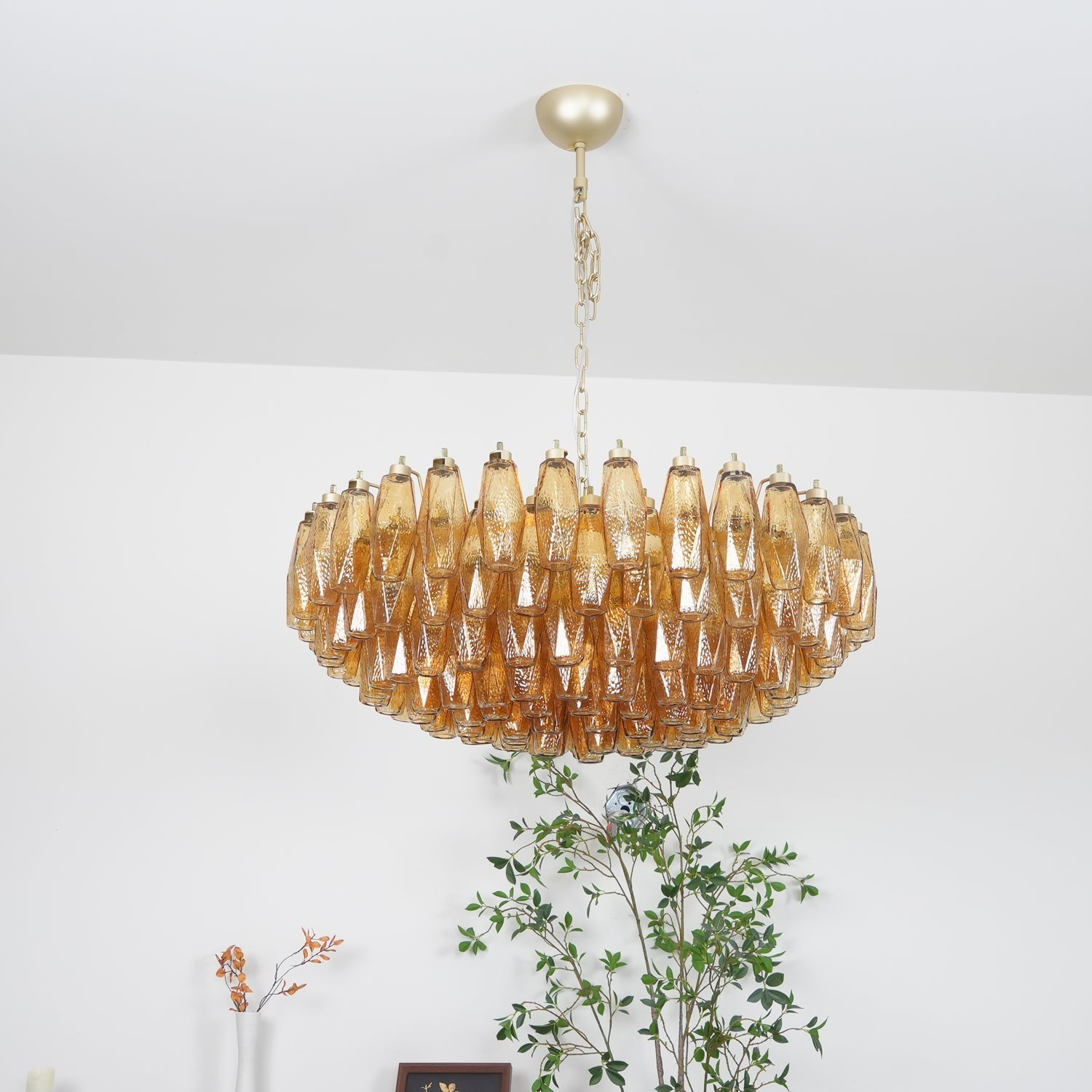 Elaaira Chandelier Amber Layered Oval
